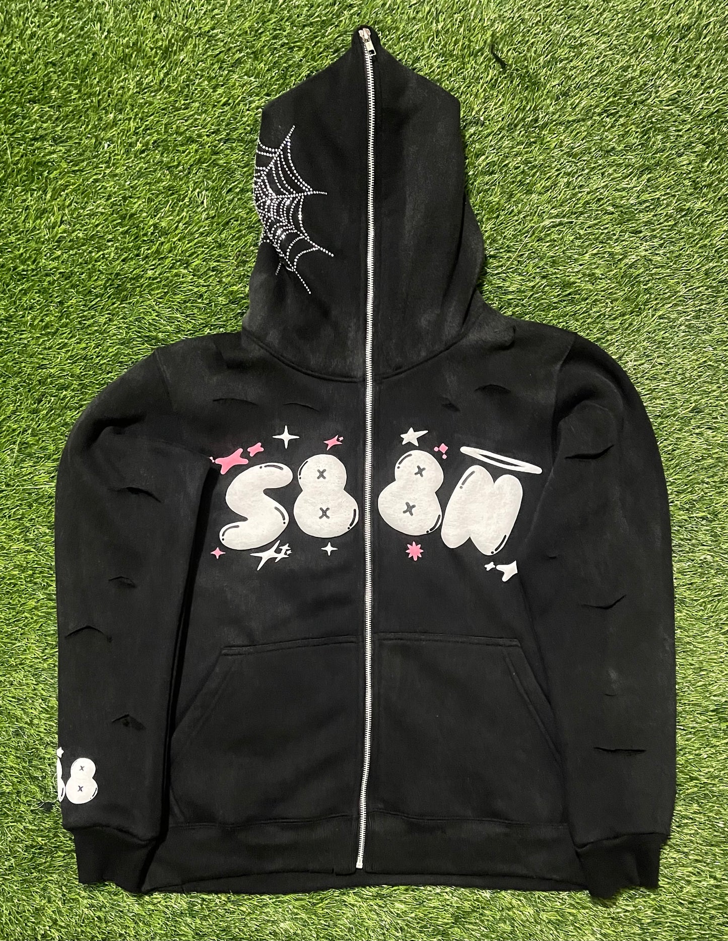 Black Full Zip (Distressed)