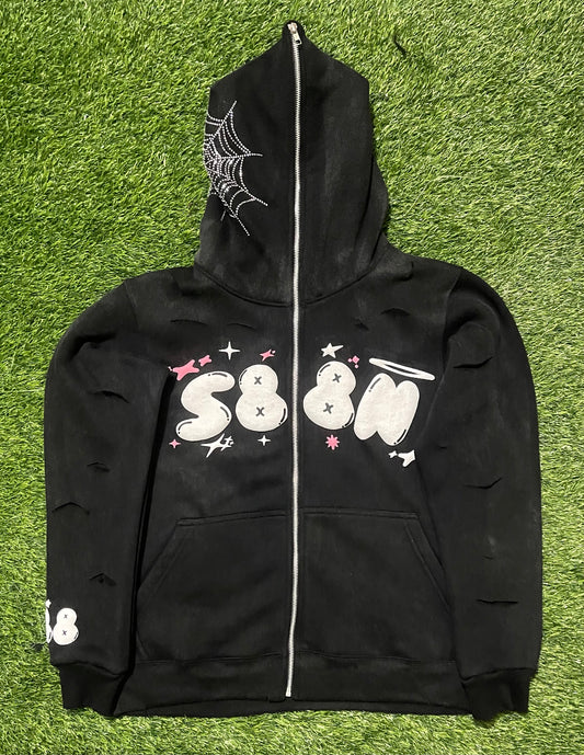 Black Full Zip (Distressed)