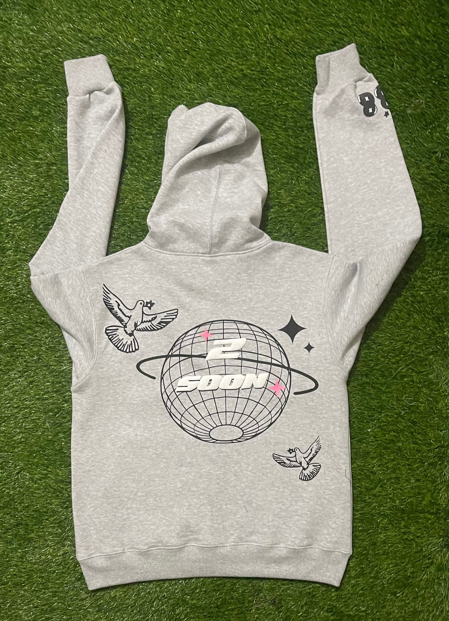 Grey Full Zip Too Soon